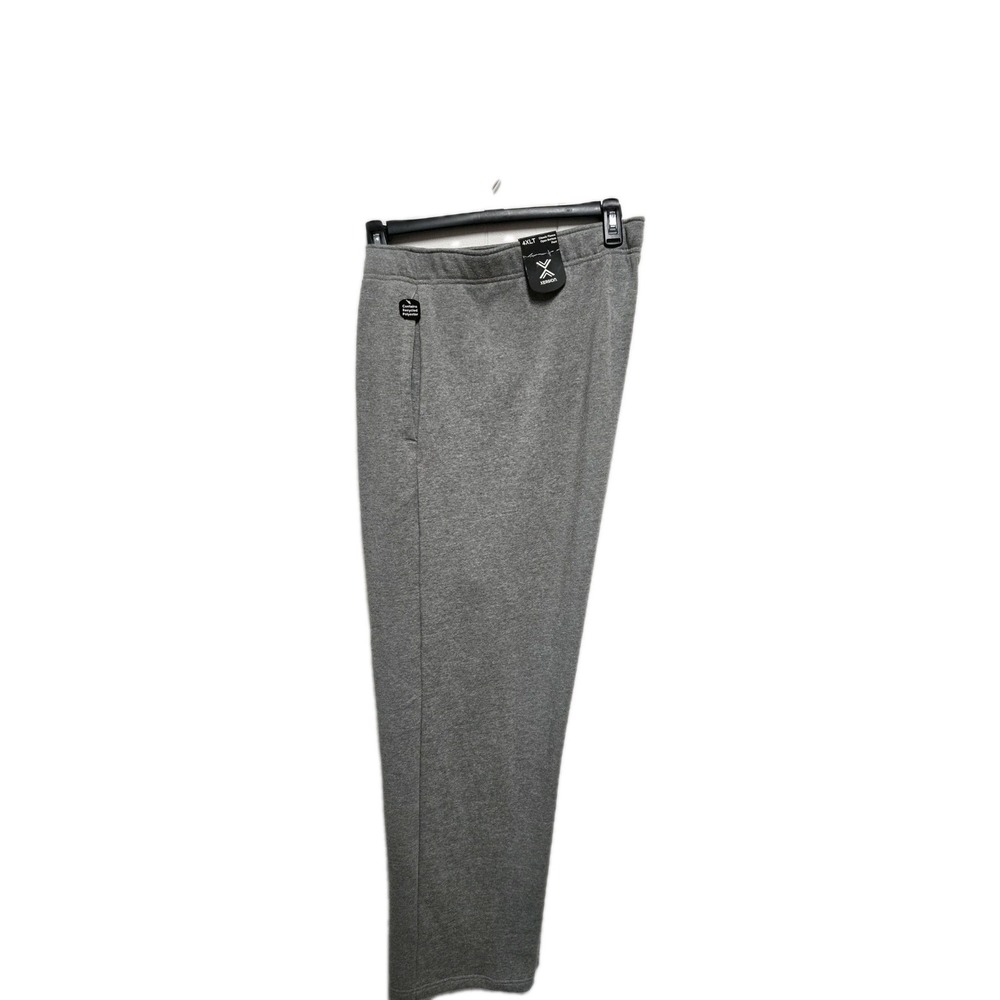 Mens Xersion 4XLT Gray Fleece Open Bottom Pants